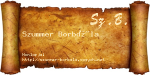 Szummer Borbála névjegykártya